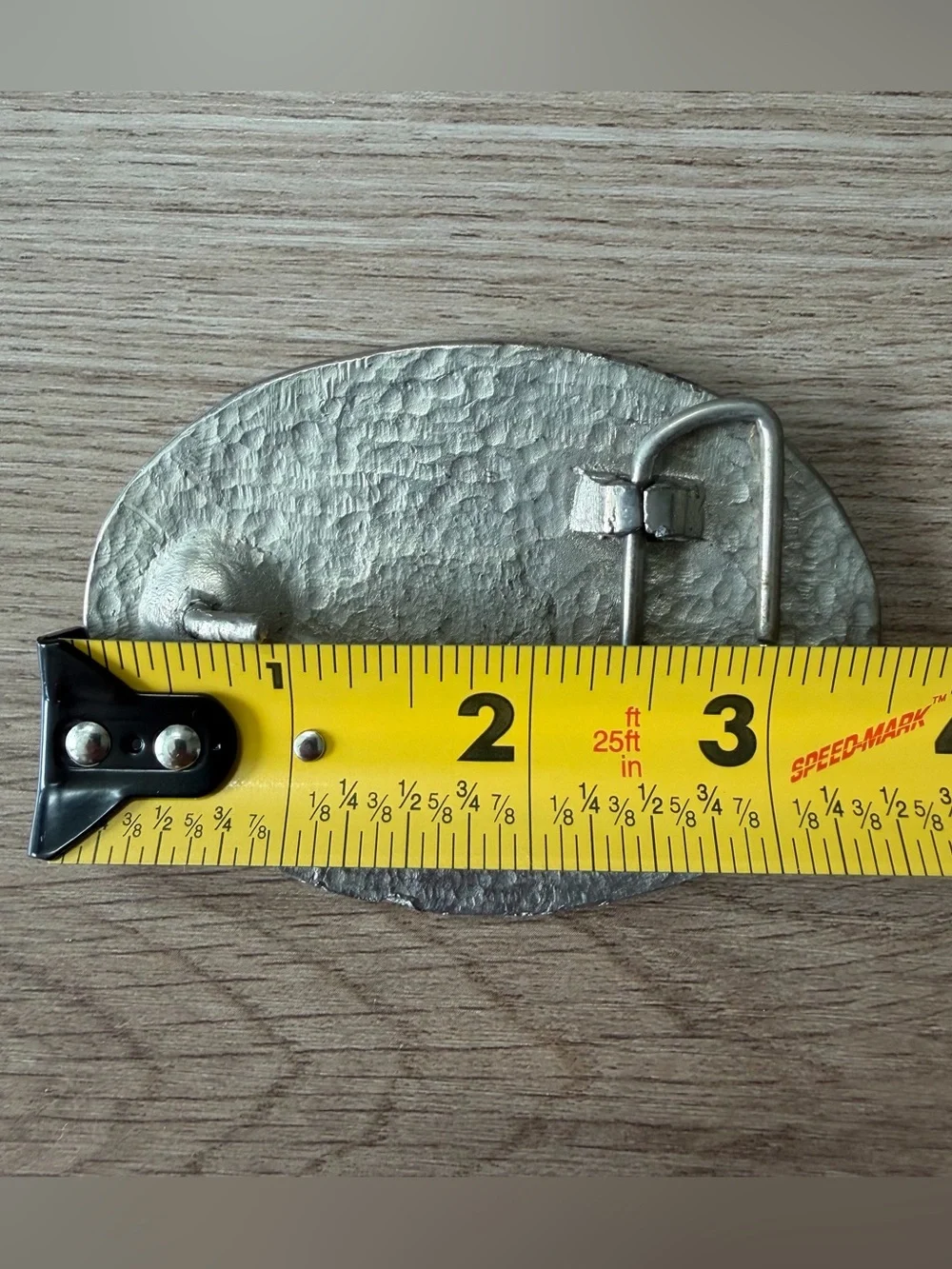 Vintage Rockabilly Rebel Southern Confederate Flag Silver Belt Buckle